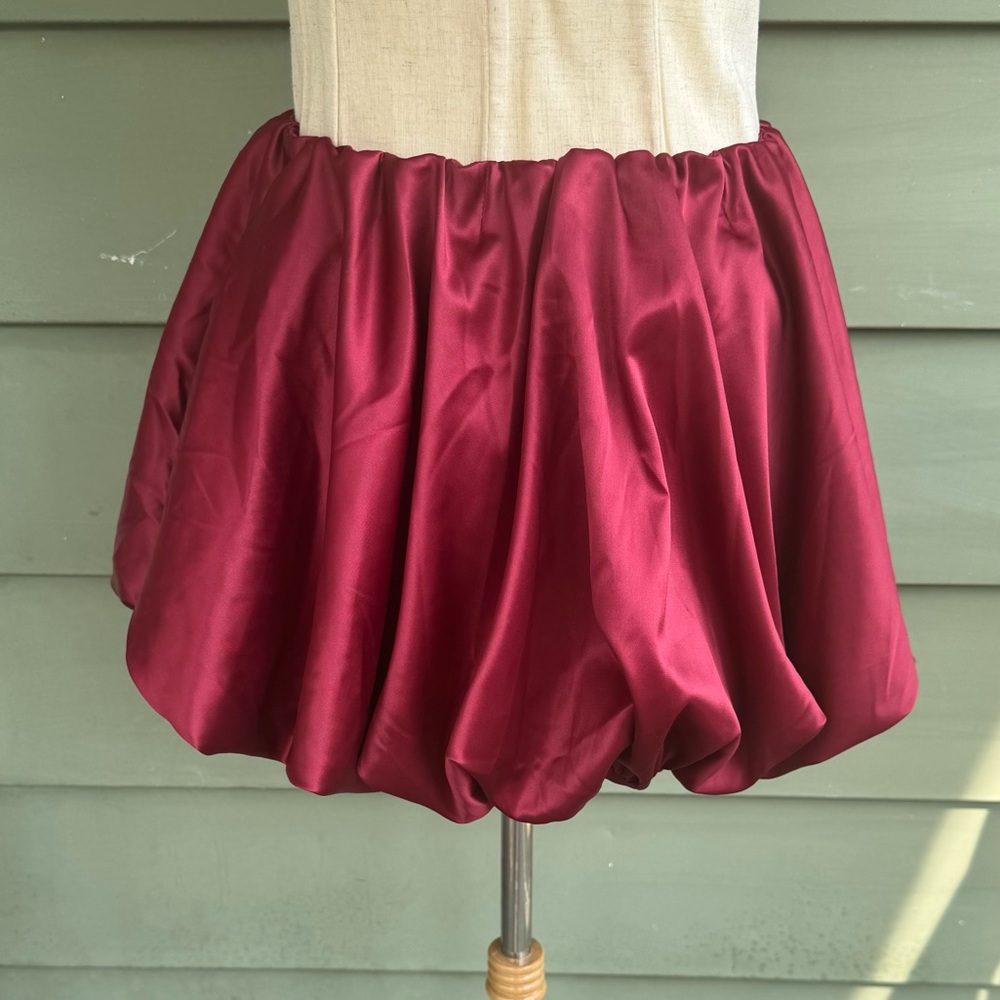 AKIRA Rich Burgundy A-Line Skirt
